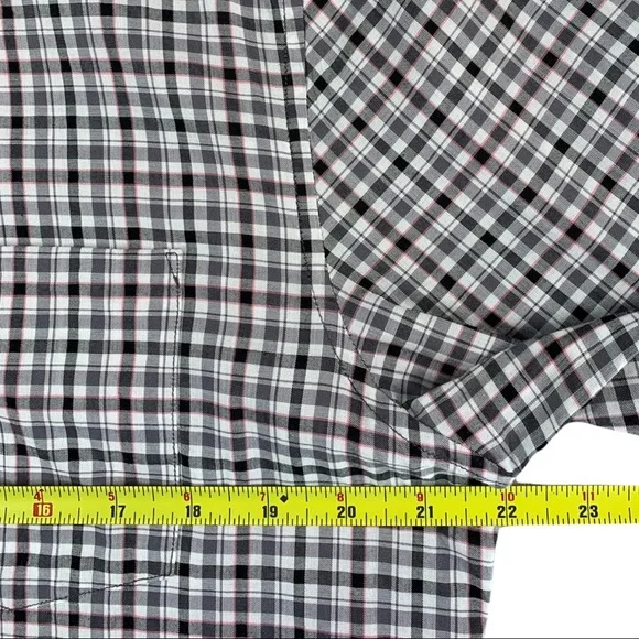 John Varvatos Men’s Medium Long Sleeve Shirt Checkered - Picture 11 of 13